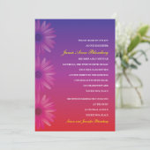 赤くグラデーションなデイジーバルミツワーへの紫色 招待状 (スタンド正面)