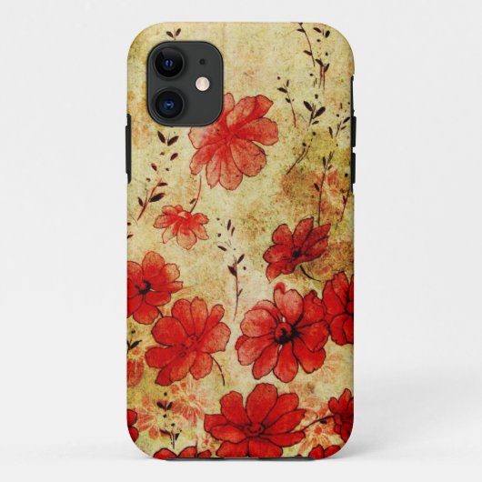 赤くグランジな花ののiPhone 5 Case-Mate iPhoneケース (裏面)