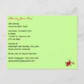 赤くストライプのなCrawfishの沸騰パーティーのカスタムな年次年 インビテーションポストカード (裏面)