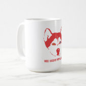 赤くハスキーな改革のマグ コーヒーマグカップ (正面左)