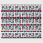 赤くパターン（の模様が）あるなくるみ割りのキス ラッピングペーパー (フラット)