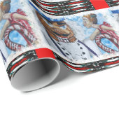 赤くパターン（の模様が）あるなくるみ割りのキス ラッピングペーパー (ロールコーナー)