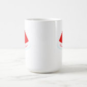 赤くパーソナライズなサンタの帽子の休日のマグ コーヒーマグカップ (中央)