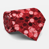 赤くフェイクなグリッター ネクタイ (ロール)