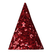 赤くフェイクなグリッター パーティーハット (右)