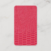 赤くフェイクなスネークスキンの革iPhoneのスタイル 名刺 (正面)