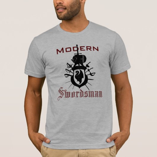 赤くモダンな剣士の黒のドラゴンの頂上のTシャツ Tシャツ (正面)