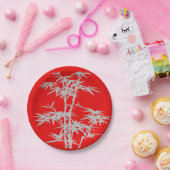 赤く中国のなディナー・パーティの中国のなタケ ペーパープレート (パーティー)