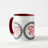 赤く中国のな辰年の2012年のコーヒー・マグ マグカップ (正面左)