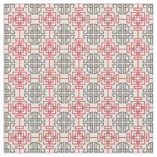 赤く伝統的で幾何学的で中国ので装飾的なPatte ファブリック