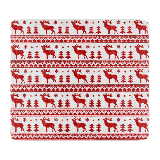 赤く公平な島のクリスマスのまな板 カッティングボード (正面)