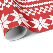 赤く公平な島のクリスマスのセーターパターン ラッピングペーパー (ロールコーナー)