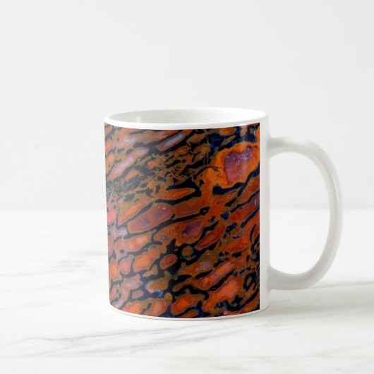 赤く化石化した恐竜の骨 コーヒーマグカップ (右)