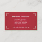 赤く及び白いの写真撮影の名刺 名刺 (裏面)