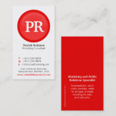 赤く及び白いガラス円の名刺 名刺 (正面/裏面)