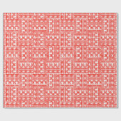 赤く及び白いニースのクリスマス ラッピングペーパー (フラット)