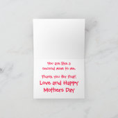 赤く及び白いペチュニア、"私の他のお母さん" カード (内部)