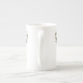 赤く及び白いポインセチアのトナカイのユニコーンを信じて下さい ボーンチャイナマグカップ (裏面)