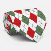 赤く及び白い格子縞のクリスマスのセーターパターン ネクタイ (ロール)