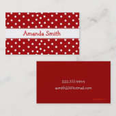 赤く及び白い水玉模様の演劇の日付カード コーリングカード (正面/裏面)