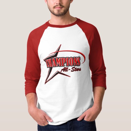 赤く及び白い競争のワイシャツ Tシャツ (正面)