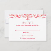 赤く及び白い結婚式招待状 招待状 (正面)