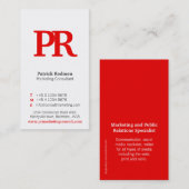 赤く及び白くシンプルなポートレートの名刺 名刺 (正面/裏面)