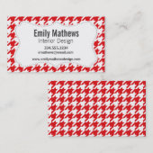 赤く及び白く千鳥格子のなパターン 名刺 (正面/裏面)
