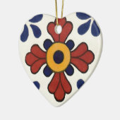 赤く及び青のタラベラのタイル セラミックオーナメント (左)