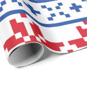 赤く及び青の北欧のクリスマス ラッピングペーパー (ロールコーナー)