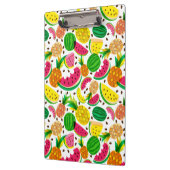赤く及び黄色のトロピカル・フルーツパターン クリップボード (左)