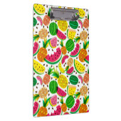 赤く及び黄色のトロピカル・フルーツパターン クリップボード (右)
