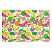 赤く及び黄色のトロピカル・フルーツパターン 枕カバー (正面右)