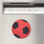 赤く及び黒いサッカーボールの磁石 マグネット (インサイチュ (食洗機))