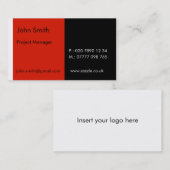 赤く及び黒いデュオ- (2" x 3.5") 名刺 (正面/裏面)