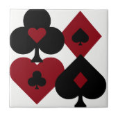 赤く及び黒いトランプのポーカーのトランプのスーツ タイル (正面)