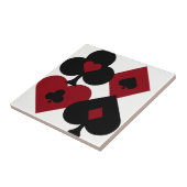 赤く及び黒いトランプのポーカーのトランプのスーツ タイル (側面)