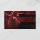 赤く及び黒いフラクタルの渦巻 名刺 (裏面)
