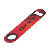 赤く及び黒いプロ速度にあなたの名前を加えて下さい スピード栓抜き (正面アングル)