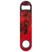 赤く及び黒いプロ速度にあなたの名前を加えて下さい スピード栓抜き (裏面)