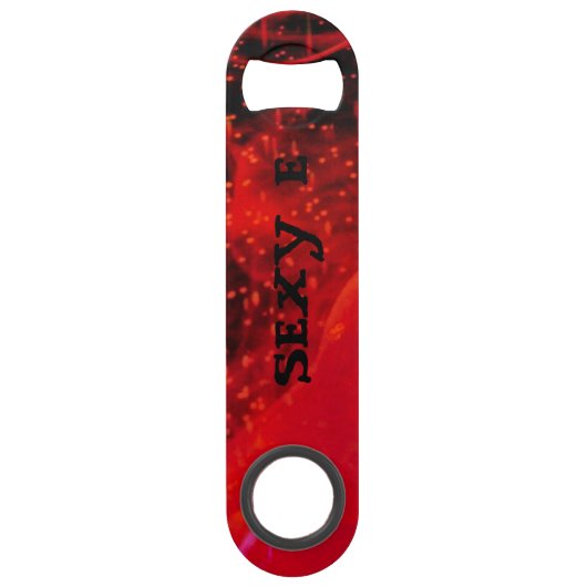 赤く及び黒いプロ速度にあなたの名前を加えて下さい スピード栓抜き (裏面)