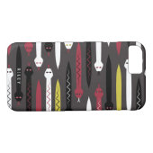 赤く及び黒いヘビパターン-名前をカスタムする Case-Mate iPhoneケース (裏面(横))