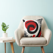 赤く及び黒いモダンの抽象芸術 クッション (椅子)