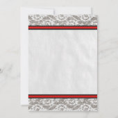 赤く及び黒い国のレースの結婚式招待状 招待状 (裏面)
