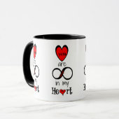 赤く及び黒い私のハートに(無限)常にあります マグカップ (正面左)