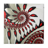 赤く及び黒い螺線形のフラクタル タイル (正面)