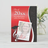 赤く及び黒い音楽卒業の招待状 招待状 (スタンド正面)