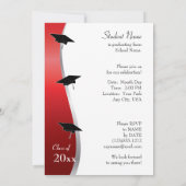 赤く及び黒い音楽卒業の招待状 招待状 (裏面)