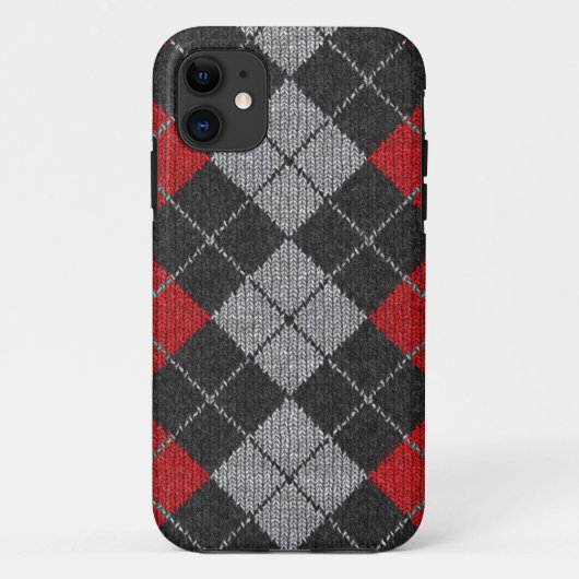 赤く及び黒く心地よくアーガイル柄のな一見のiPhone 5の箱 Case-Mate iPhoneケース (裏面)