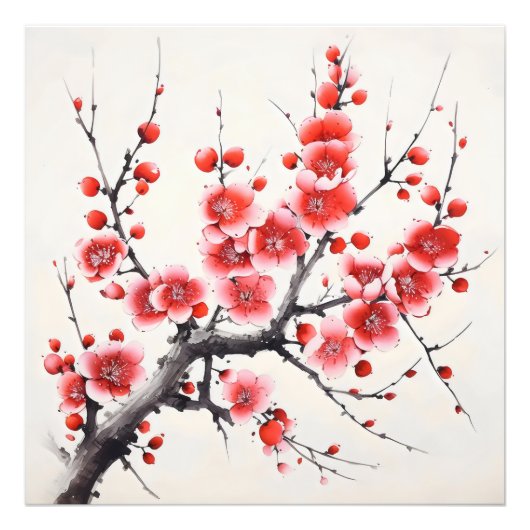 赤く咲く花 フォトプリント            (正面)